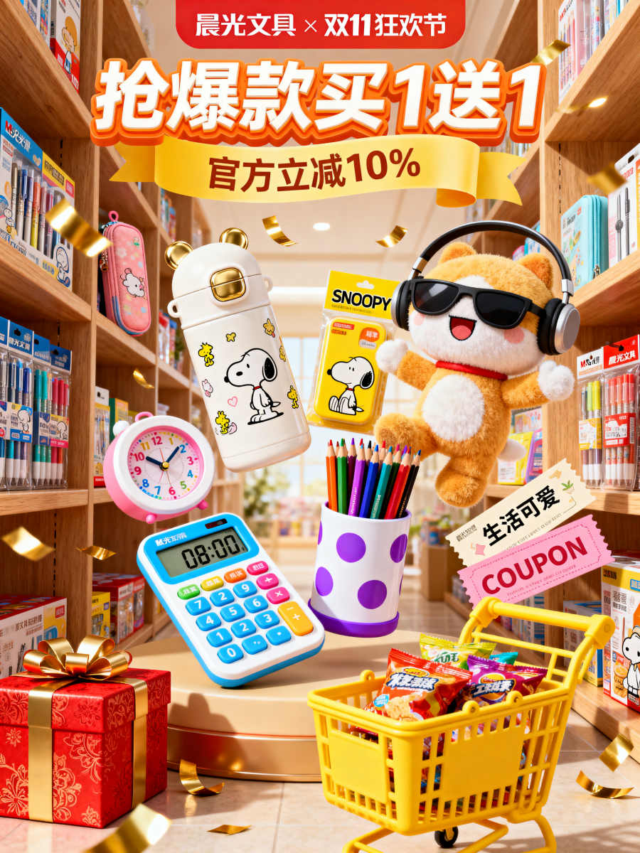 晨光文具 x 双 11狂欢海报促销海报