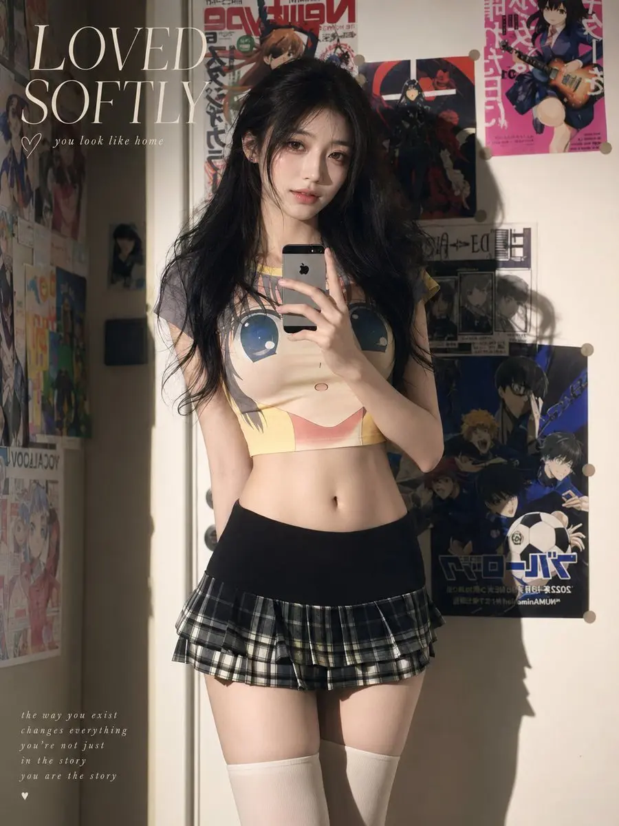 No. 6: 社交媒体帖子 - 柔和阳光下的动漫风卧室自拍