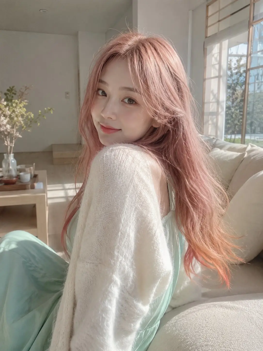 No. 1: 个人资料 / 头像 - 柔和清晨粉色发色肖像