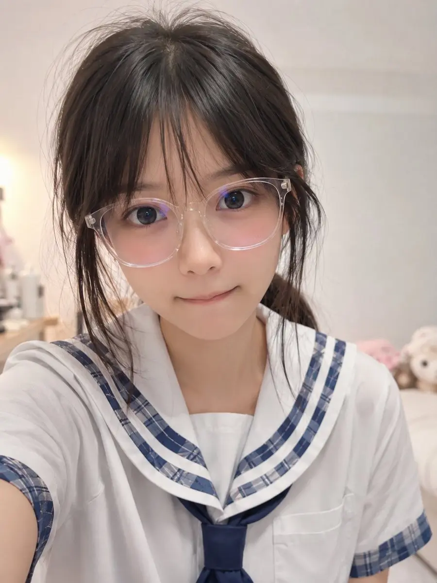 No. 8: 个人资料 / 头像 - 写实风格遮挡水手服自拍