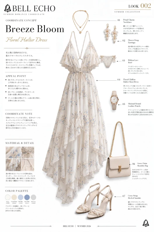 (4) 鈴音🔔@Suzuna_japanese_AI_girls on X: "🔔Prompt: Overall Garment: A lightweight floral maxi dress with a deep plunging neckline, a gathered waist, and an asymmetrical high-low skirt. The front hem is substantially shorter than the back, while the long rear panels fall toward ankle length. Upper Garment: Use narrow" / X