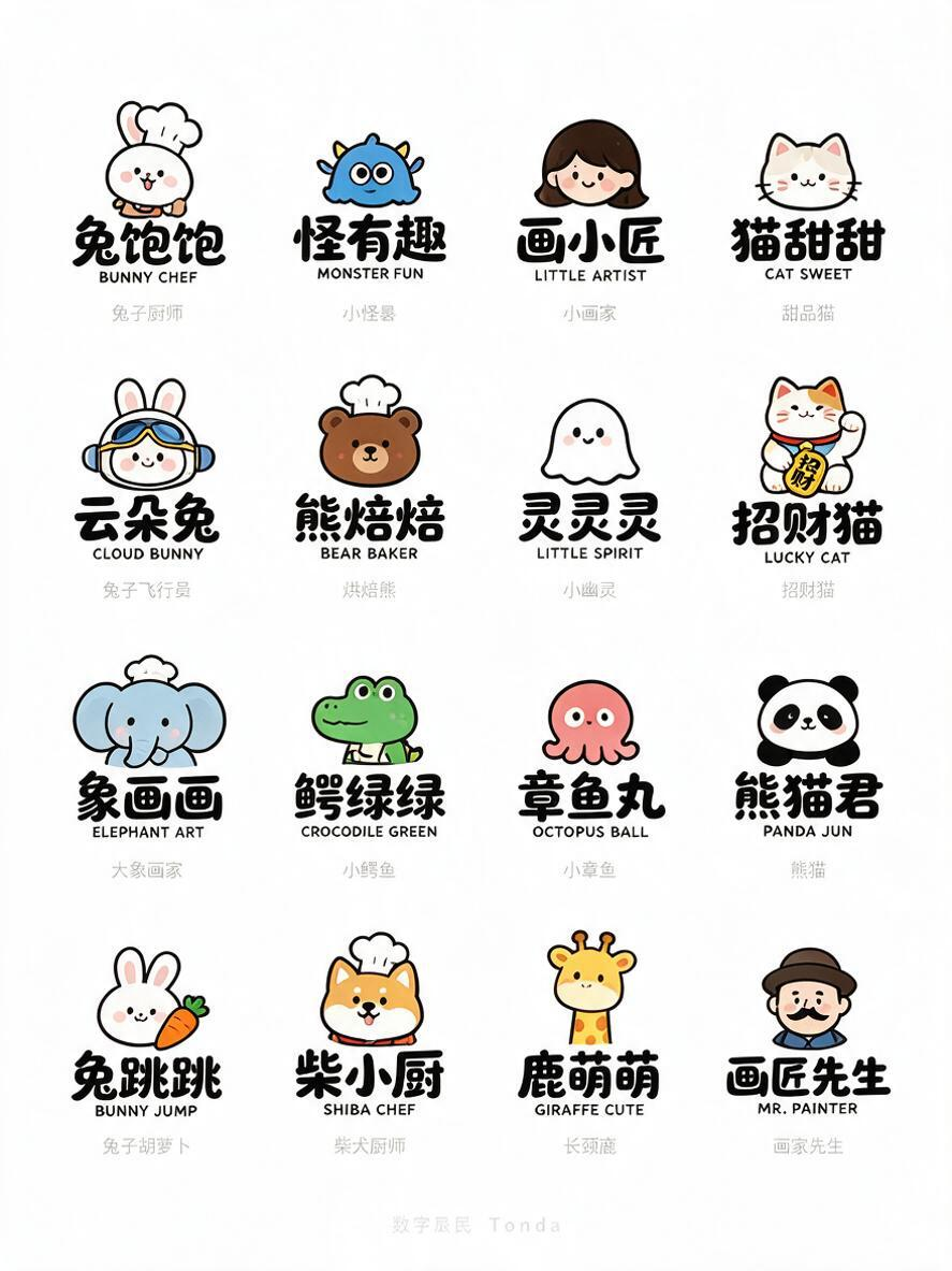 卡通吉祥物与个人品牌 Logo 合集展示