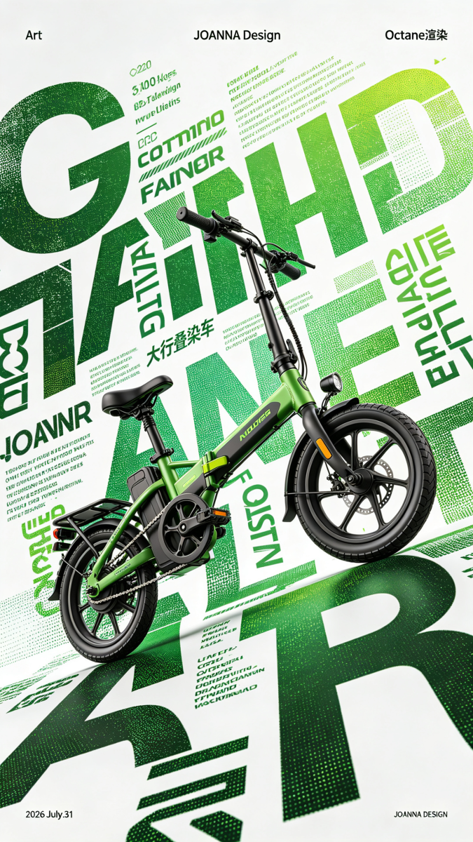 折叠车 创意海报