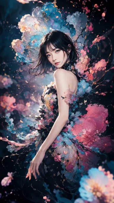 No. 8: 社交媒体帖子 - 空灵花卉奇幻肖像