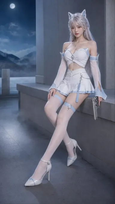 霜狐绫月-真人cos服饰设计2，AI提示词分享