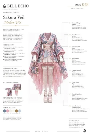 鈴音🔔Suzuna · 今天是介绍樱花现代和服搭配的🔔💕 #BellEchoArt ⏬️服装提示在回复中♪ 今天是黑色格纹塔artan搭配的介绍🔔💕 #BellEchoA…