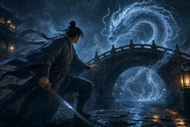 雨夜桥上水龙 · 三维
