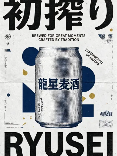 竖版啤酒艺术海报