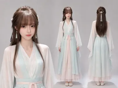 清新淡雅新中式汉服-ai真人服饰提示词分享