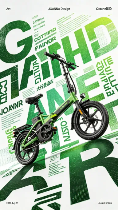 折叠车 创意海报