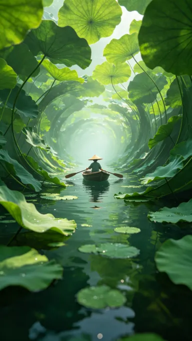 翠绿荷叶
