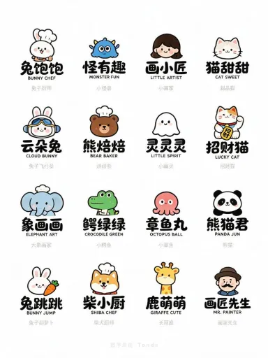 卡通吉祥物与个人品牌 Logo 合集展示